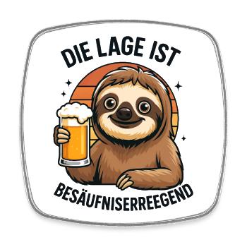 Die Lage Ist Besäufnisergend - Viereckiger Kühlschrankmagnet - Weiß - Vorne