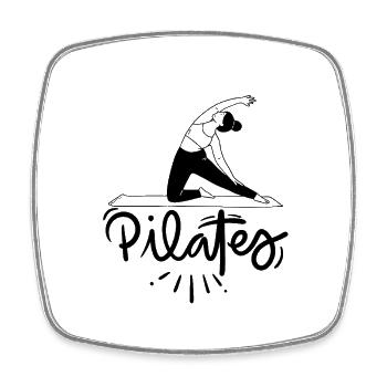 Pilates - Viereckiger Kühlschrankmagnet - Weiß - Vorne