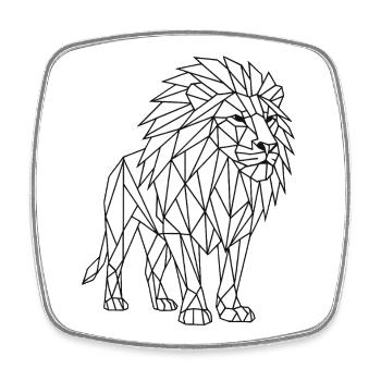Geometric Lion Polygon Style - Square fridge magnet - white - Front