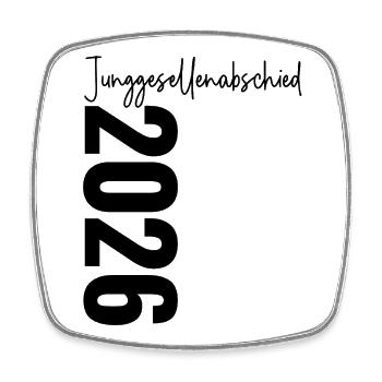 Junggesellenabschied 2026 Unterschriften Gäste Jga - Viereckiger Kühlschrankmagnet - Weiß - Vorne