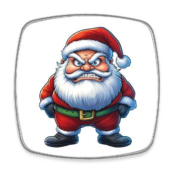 angry Santa Claus :) - Square fridge magnet - white - Front