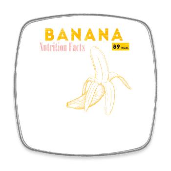 Amant de la banane, Informations nutritionnelles sur la banane, Végétarien - Magnet carré - blanc - Devant