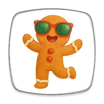 Lunettes de soleil Pain d’épices Fun - Magnet carré - blanc - Devant