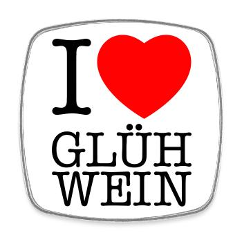 I love mulled wine - Square fridge magnet - white - Front