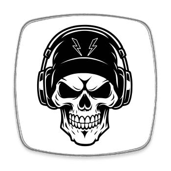 Skull Music - Square fridge magnet - white - Front
