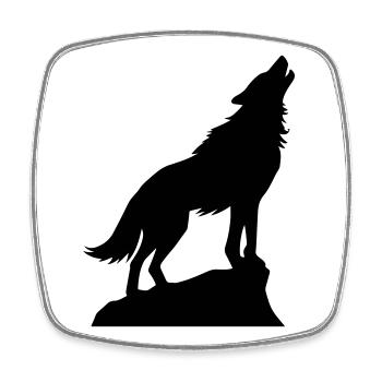 Wolf Animal Icon - Square fridge magnet - white - Front