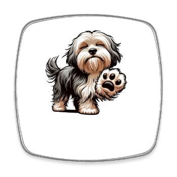 Parlez au Paw Havaneser Havaneserbesitzer - Magnet carré - blanc - Devant