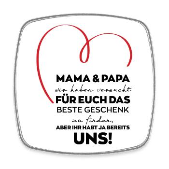 Cadeau drôle Maman Papa Parents - Magnet carré - blanc - Devant