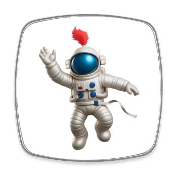 KOSMONAUTENRITTER – Baby & Kinder - Viereckiger Kühlschrankmagnet - Weiß - Vorne