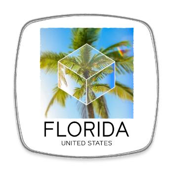 Florida USA Miami Amerika Sommer Palmen Strand - Viereckiger Kühlschrankmagnet - Weiß - Vorne