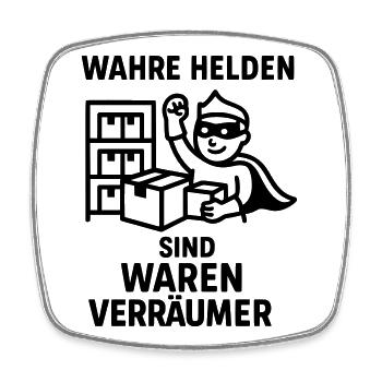 waren verräumer helden - Viereckiger Kühlschrankmagnet - Weiß - Vorne