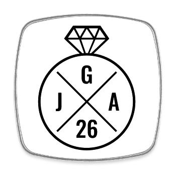 JGA 26 Ehering Ring Junggesellinnenabschied 2026 - Viereckiger Kühlschrankmagnet - Weiß - Vorne