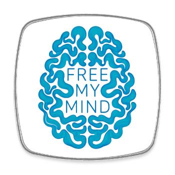 FREE MY MIND #2 - let's talk - Square fridge magnet - white - Front