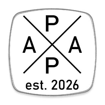 Papa est. 2026 - Viereckiger Kühlschrankmagnet - Weiß - Vorne