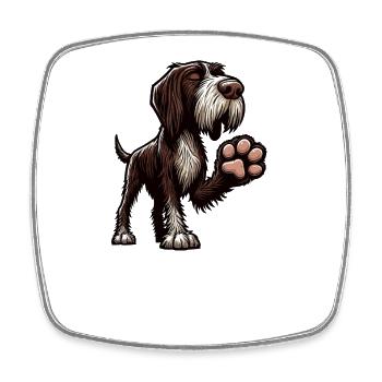 Talk to the Paw  Deutsch Drahthaar Drahthaarhalter - Viereckiger Kühlschrankmagnet - Weiß - Vorne