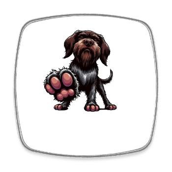 Talk to the Paw  Deutsch Drahthaar Drahthaarhalter - Viereckiger Kühlschrankmagnet - Weiß - Vorne