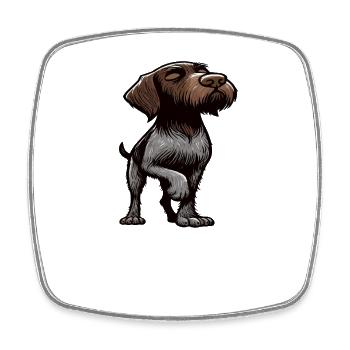 Talk to the Paw German Wirehaired Wire Holder - Square fridge magnet - white - Front