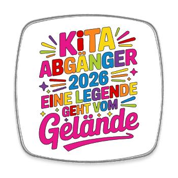 Daycare Graduates 2026: A Legend Leaves the Site - Square fridge magnet - white - Front