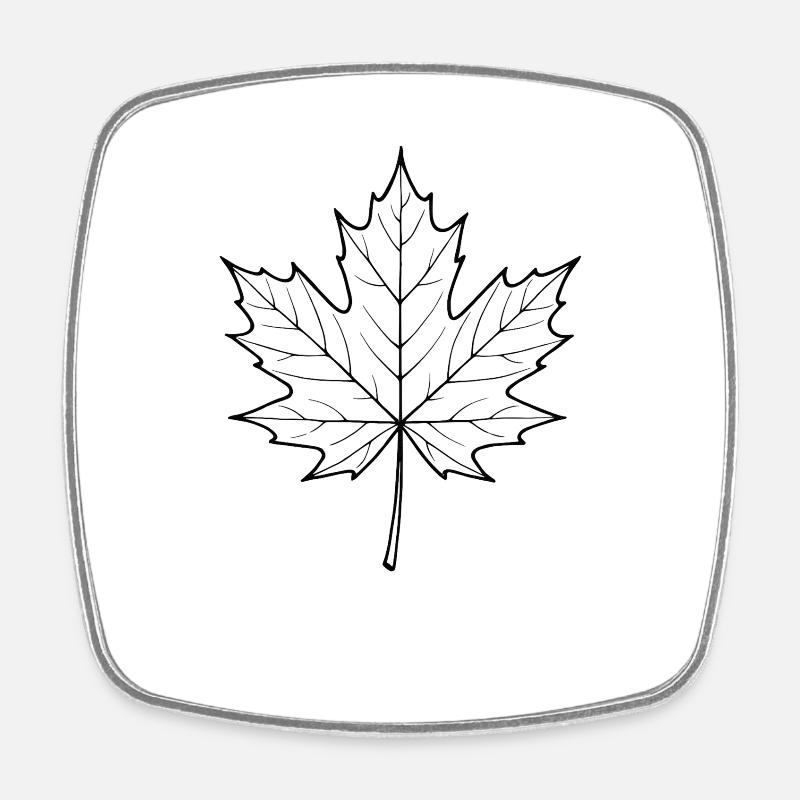 Conception de la ligne de feuilles d’érable - Magnet carré - blanc