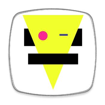 Neon Geometrische Silhouette - Viereckiger Kühlschrankmagnet - Weiß - Vorne