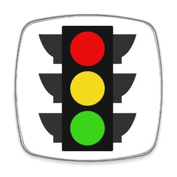 Traffic light - Square fridge magnet - white - Front