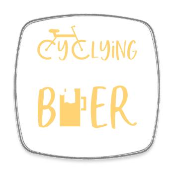 Cycling Pain Now Beer Later Funny Biker Graphic - Square fridge magnet - white - Front