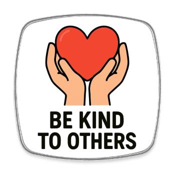 Hands Holding Heart of Kindness - Square fridge magnet - white - Front