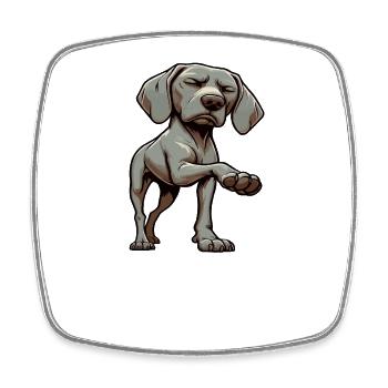 Talk to the Paw  Weimaraner Weimaranerliebhaber - Viereckiger Kühlschrankmagnet - Weiß - Vorne