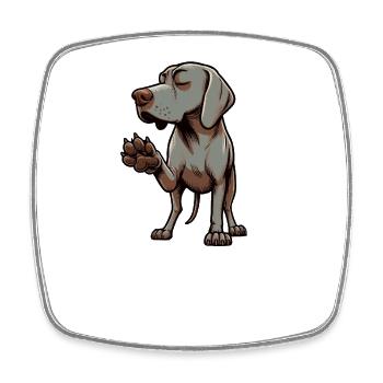 Parlez aux Paw Weimaraner Weimaraner Lovers - Magnet carré - blanc - Devant