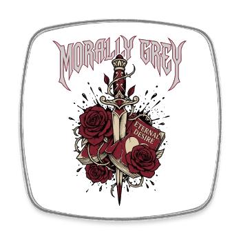 Morally Grey Book Trope Dark Romance Reader - Square fridge magnet - white - Front