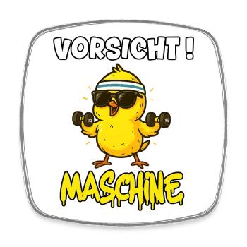 Lustiger Gym Spruch - Fitnessstudio Lauch  - Viereckiger Kühlschrankmagnet - Weiß - Vorne