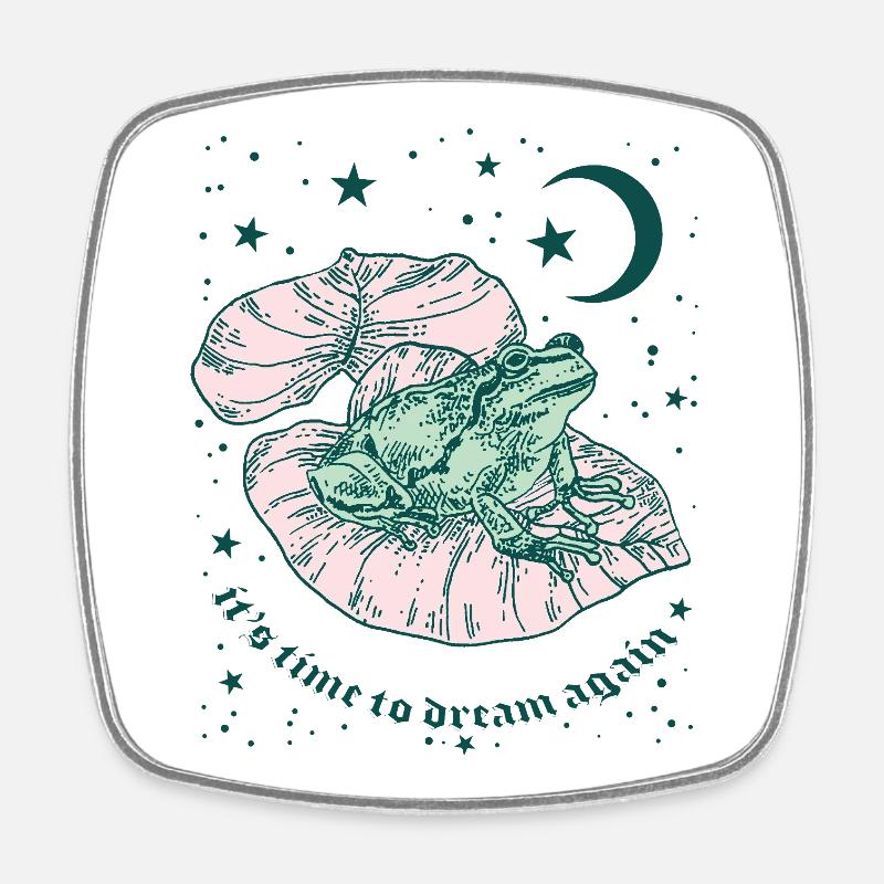 IT'S TIME TO DREAM AGAIN - Square fridge magnet - white