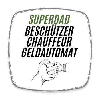Superdad Kraftvoll Grün - Viereckiger Kühlschrankmagnet - Weiß - Vorne