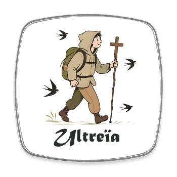 Pilgerwanderer nach Compostela, ultreïa - Viereckiger Kühlschrankmagnet - Weiß - Vorne
