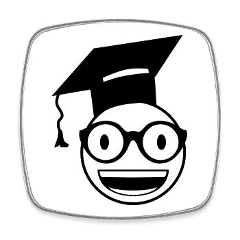 Nerd Student - Viereckiger Kühlschrankmagnet - Weiß - Vorne