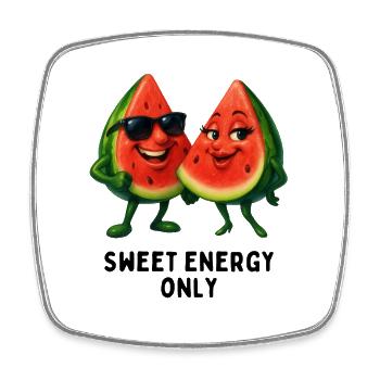 Duo de pastèques Sweet Energy - Magnet carré - blanc - Devant
