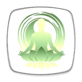 Lotus Meditation Green Gold Yoga Silhouette - Square fridge magnet - white - Front