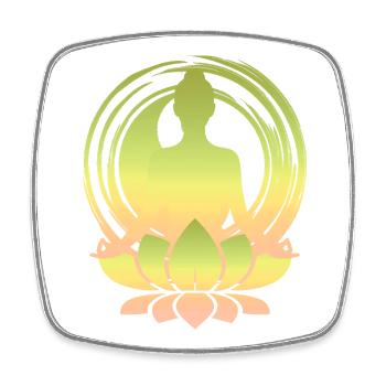 Pastell Buddha im Lotusstempel - Viereckiger Kühlschrankmagnet - Weiß - Vorne