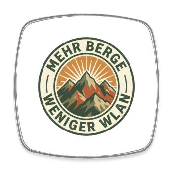 Weniger WLAN mehr Berge - Viereckiger Kühlschrankmagnet - Weiß - Vorne