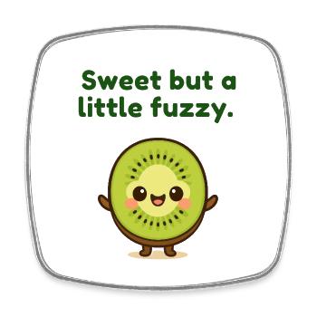 Délice de fruits kiwi de Kawaii - Magnet carré - blanc - Devant
