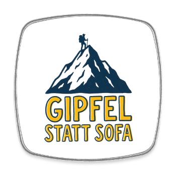 Gipfel statt Sofa - Viereckiger Kühlschrankmagnet - Weiß - Vorne