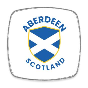 Aberdeen Scottish Shield Emblem - Viereckiger Kühlschrankmagnet - Weiß - Vorne