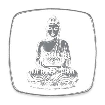 Buddha-Freundlichkeit: Natürliches Leben - Viereckiger Kühlschrankmagnet - Weiß - Vorne