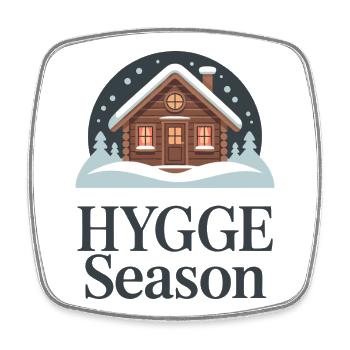 Hygge-Saison Gemütliche Winterhütte Dänischer Lebensstil - Viereckiger Kühlschrankmagnet - Weiß - Vorne
