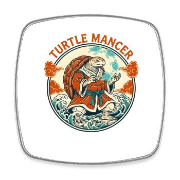 Mystical Turtle Mancer with Spirit Turtles - Square fridge magnet - white - Front