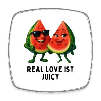 Juicy Love Melons Duo - Viereckiger Kühlschrankmagnet - Weiß - Vorne