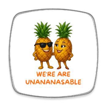 Unananasable Duo – Fruit Love - Square fridge magnet - white - Front