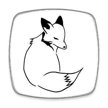 Fuchs Comic: Schlau, Foxy & Manga Style - Viereckiger Kühlschrankmagnet - Weiß - Vorne