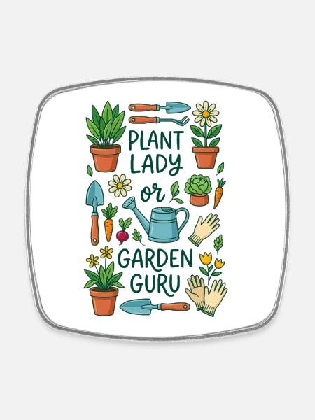 La passionnée de plantes ou experte en jardinage - Magnet carré - blanc