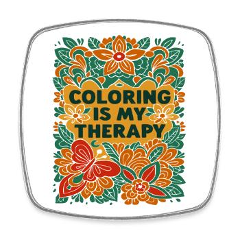 Coloring is my Therapy - Viereckiger Kühlschrankmagnet - Weiß - Vorne